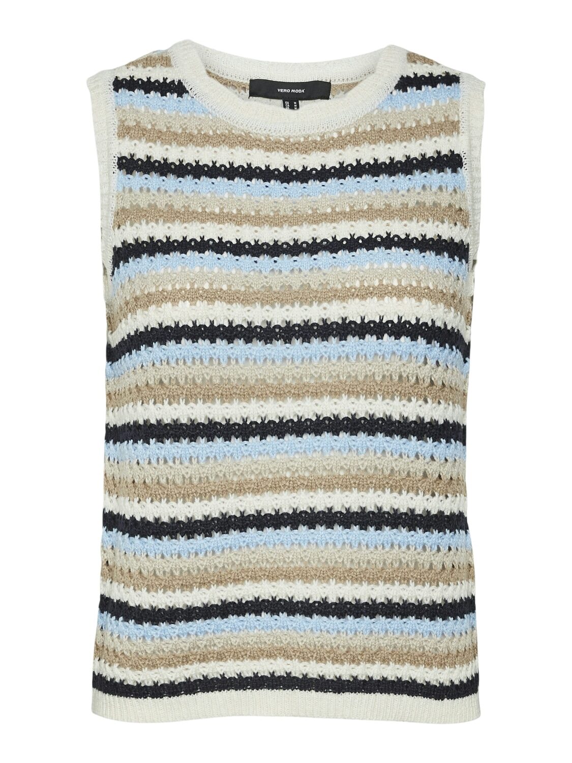 Menorca Knitted Vest – Birch Stripe