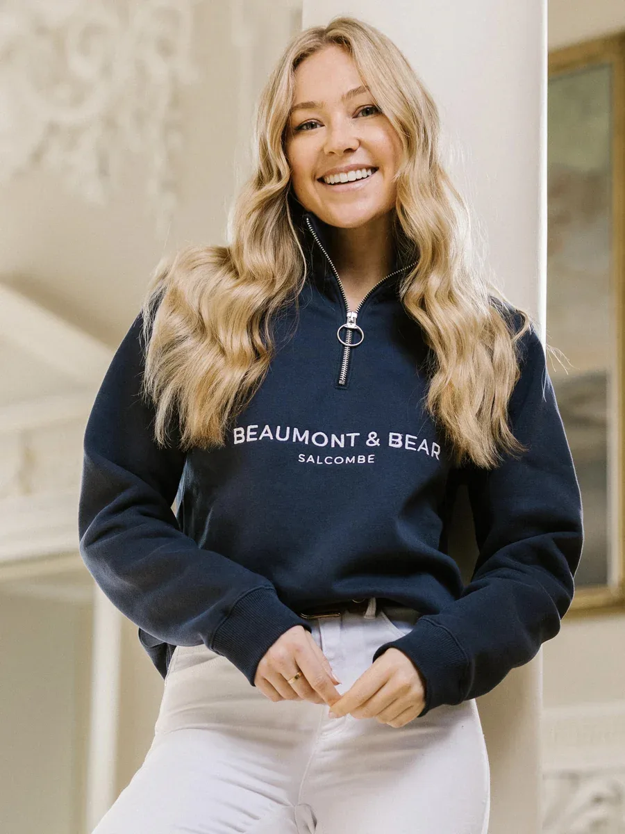 Kingswear Unisex 1/4 Zip – Washed Navy