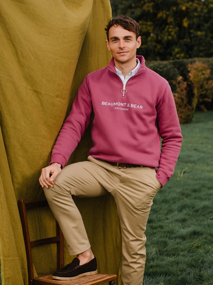 Kingswear Unisex 1/4 Zip – Rhubarb