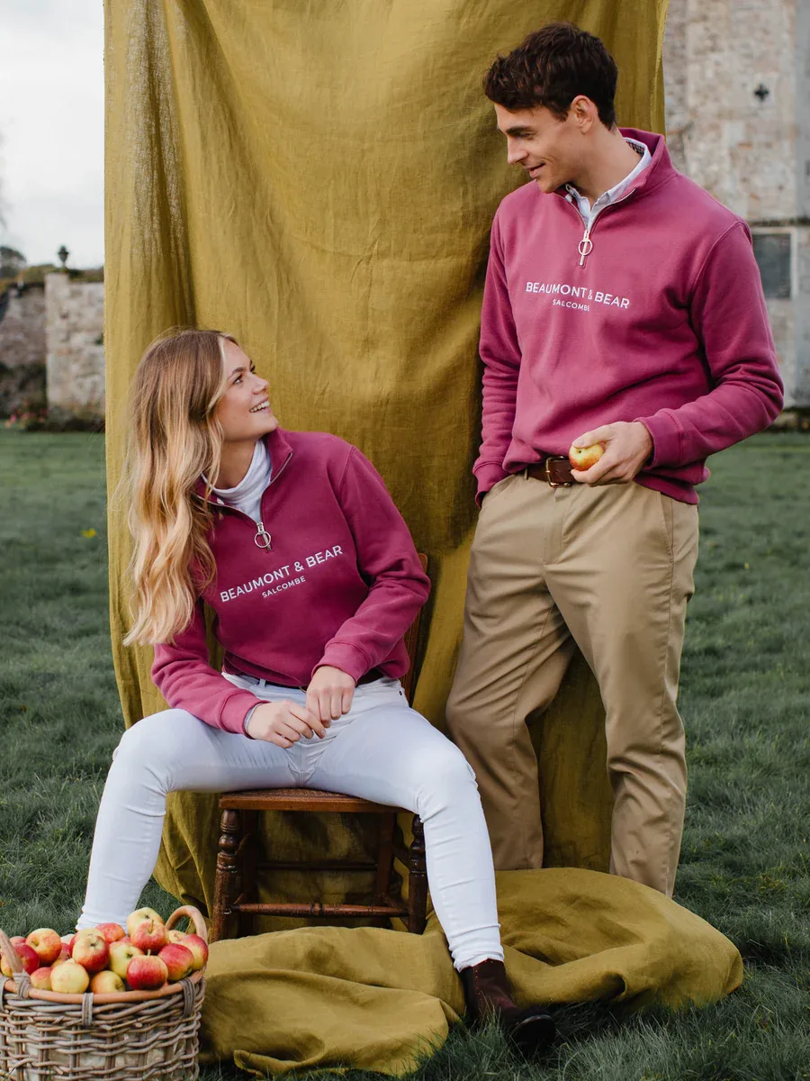 Kingswear Unisex 1/4 Zip – Rhubarb