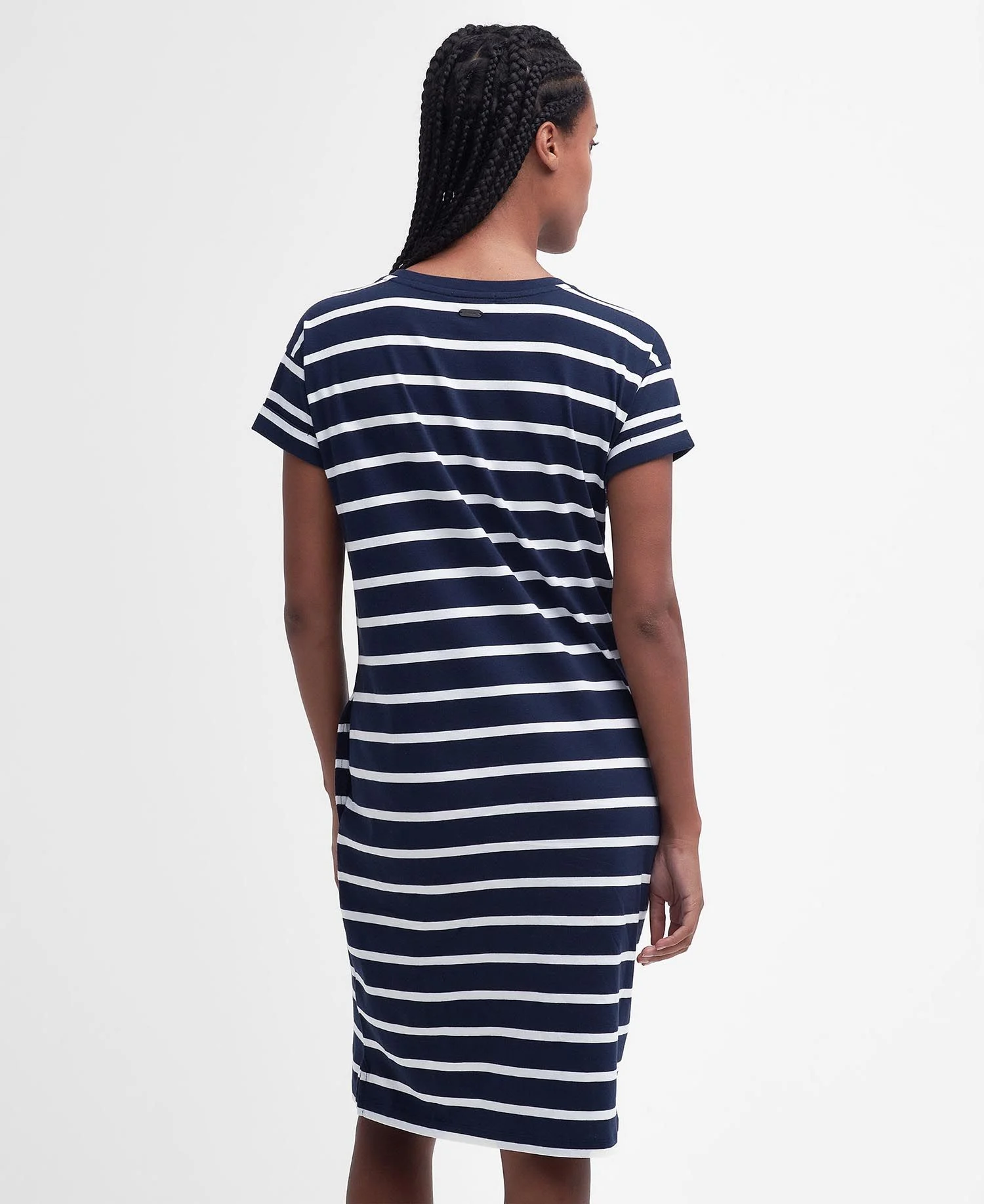 Otterburn Striped Midi Dress – Navy/ White