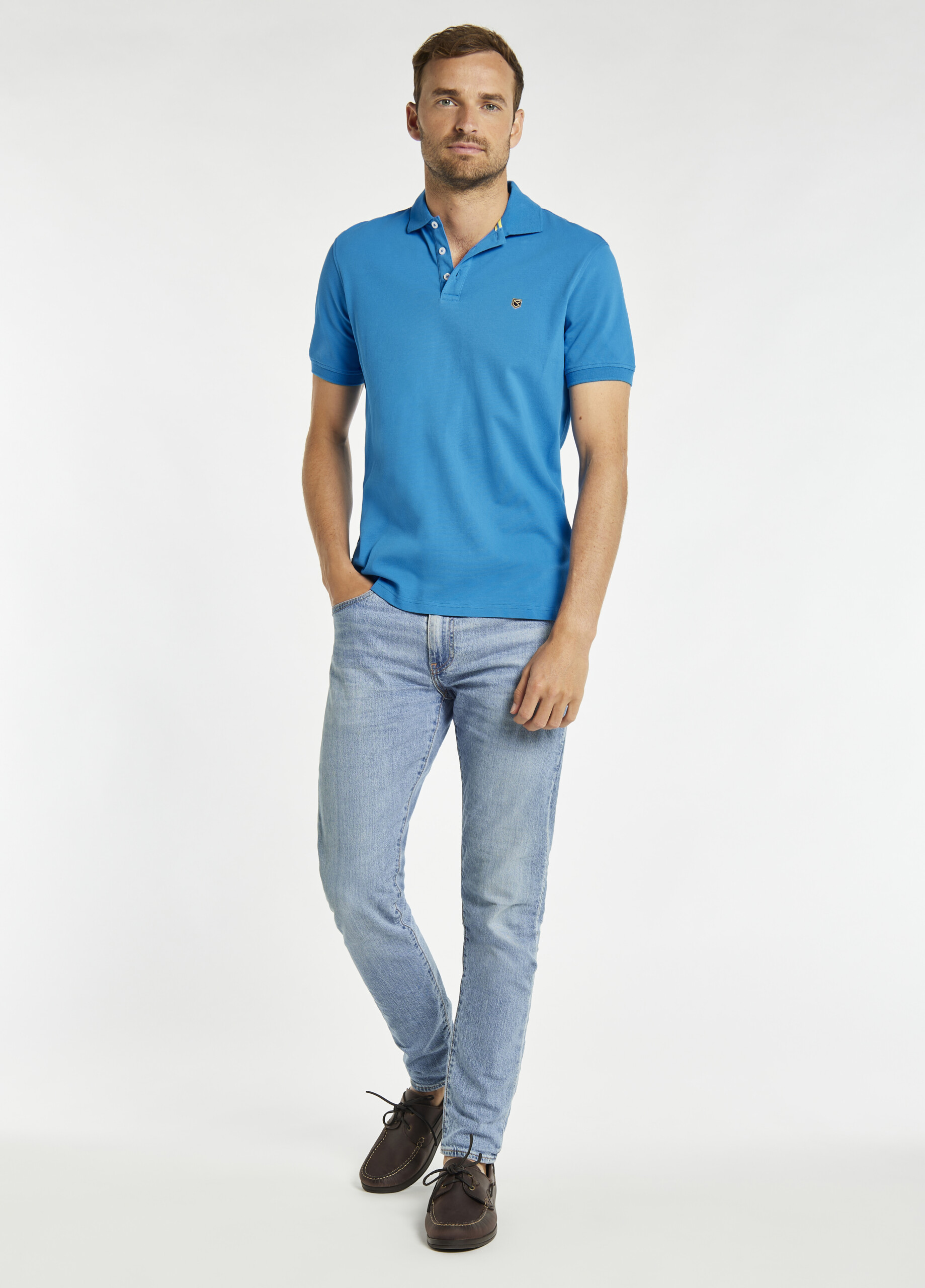 Quinlan Polo Top – Greek Blue