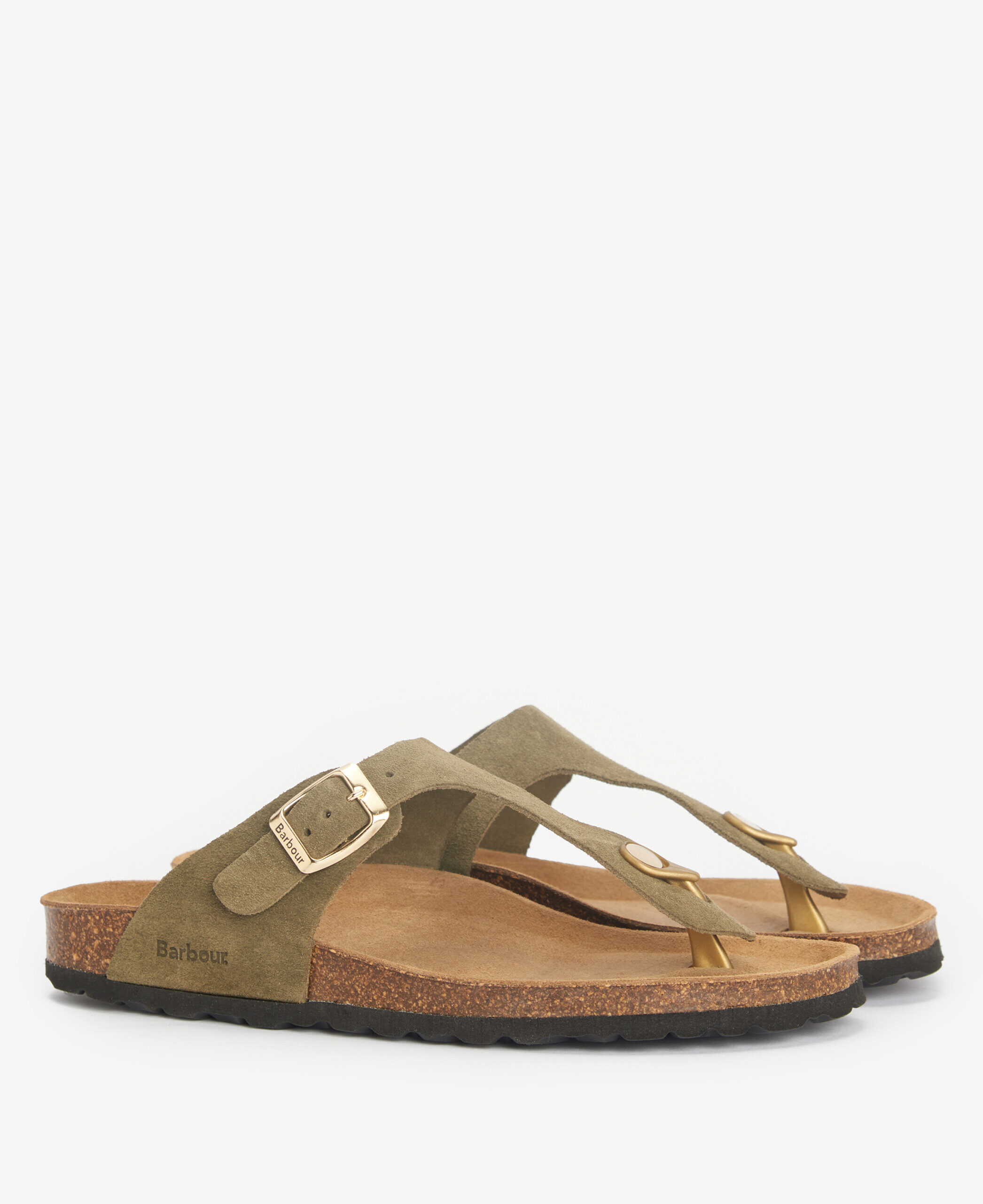 Margate Toepost Sandals – Olive Suede
