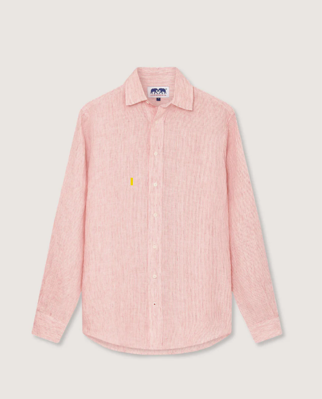 Abaco Linen Shirt – Red Lines Size XXL