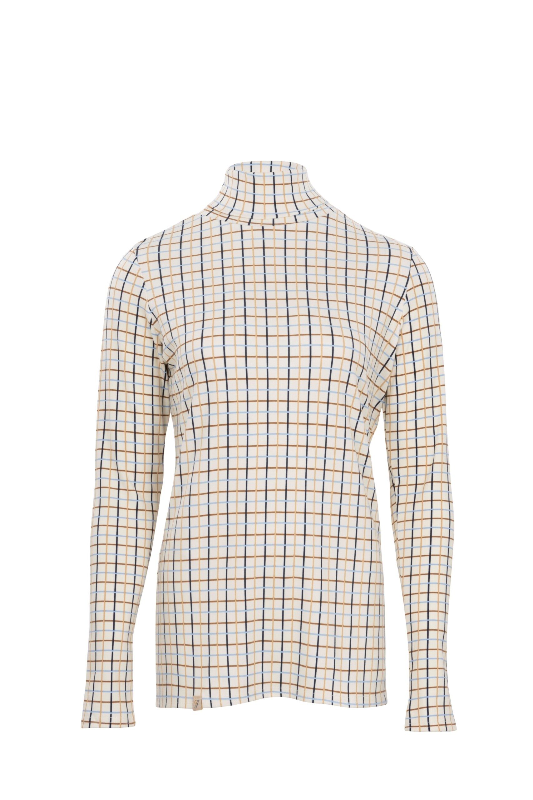 Cosy Roll Neck – Blue/Brown