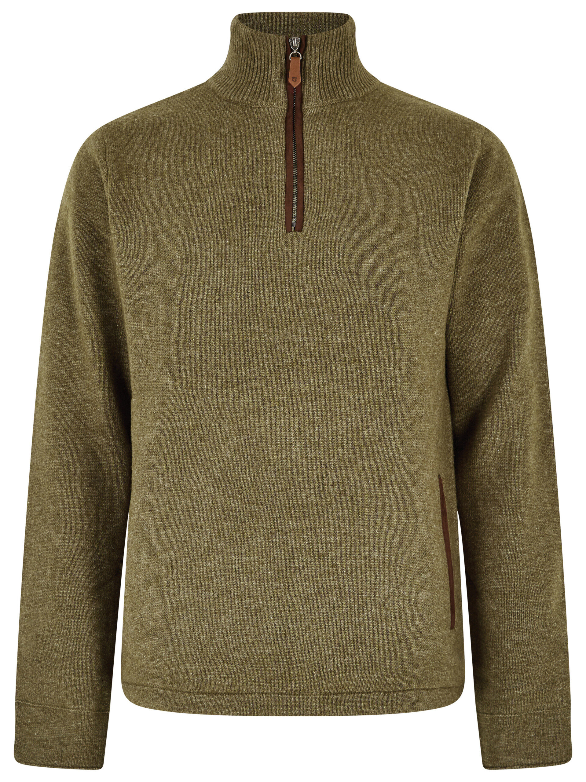 Feeney Zip Neck Sweater – Dusky Green – Size XL