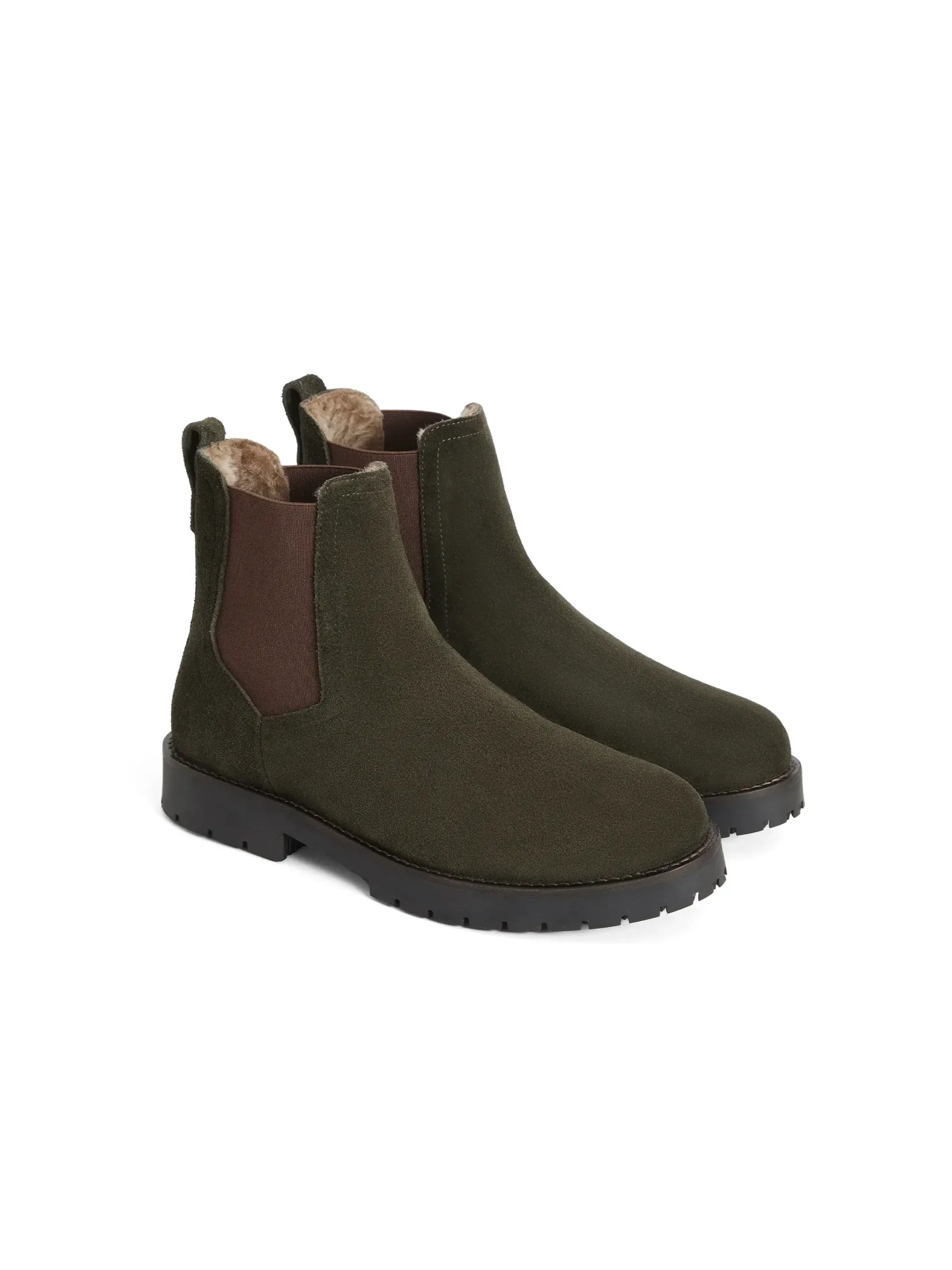 Boudica Sheepskin Ankle Boots – Moss Green