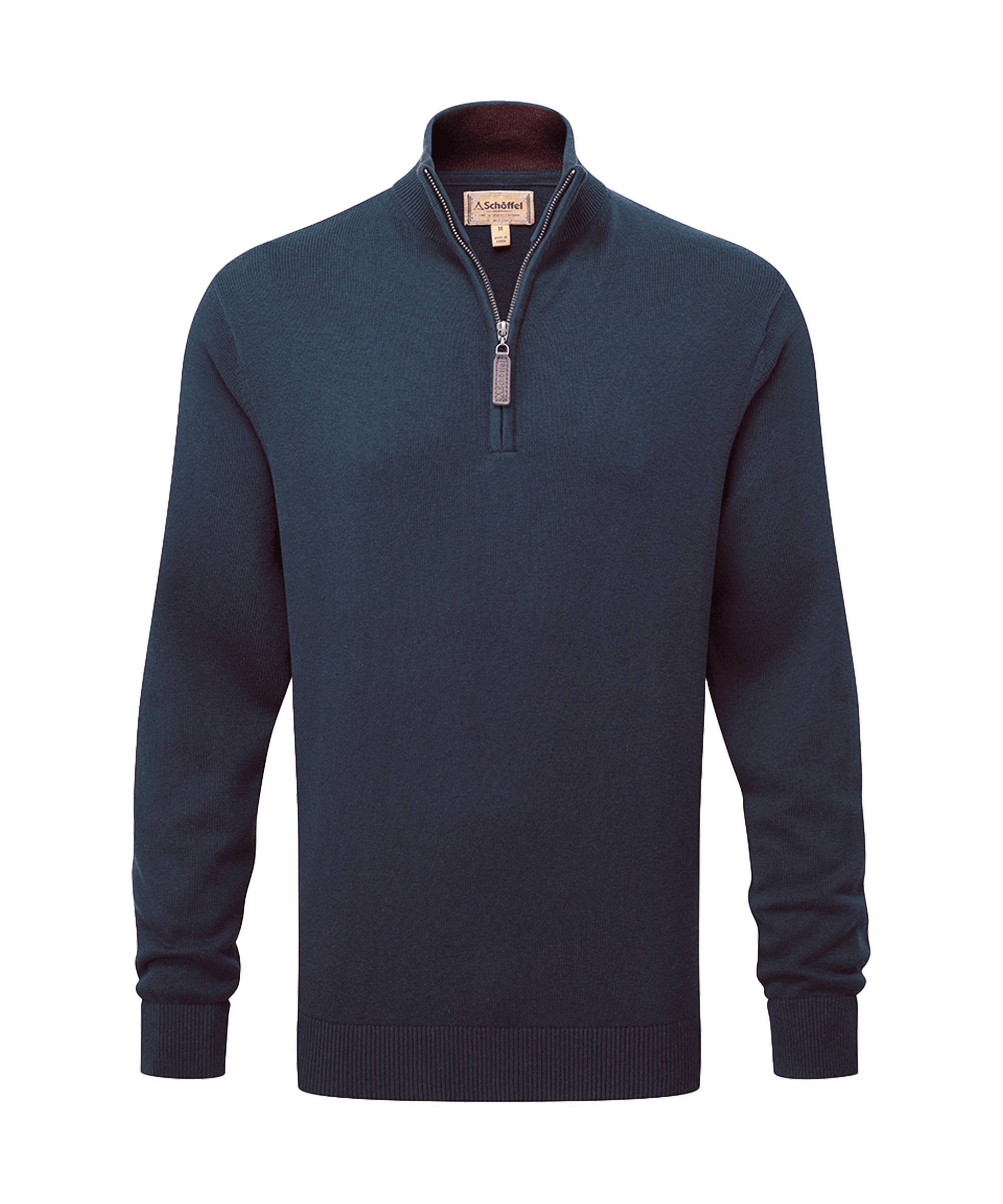 Calton Cotton Cashmere 1/4 Zip – Petrol