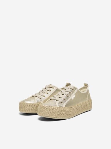 Lida Lace-Up Espadrille Trainers – Gold