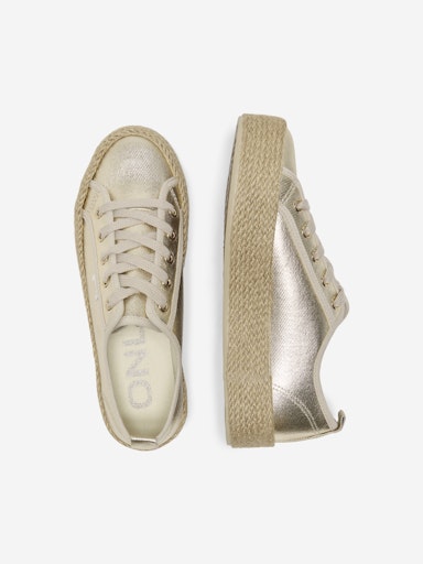 Lida Lace-Up Espadrille Trainers – Gold