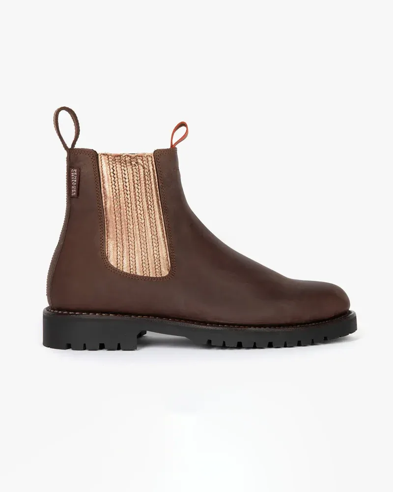 Oscar Metallic Ankle Boot – Bitter Chocolate and Rose Gold