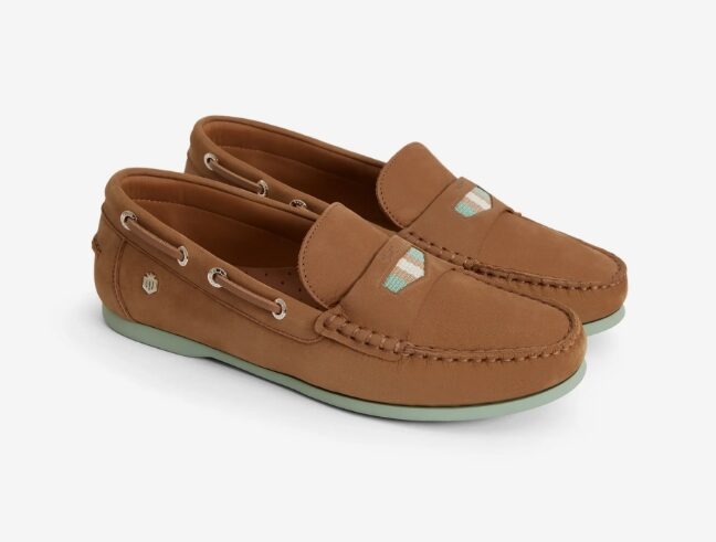 Boston Deck Shoes – Tan and Mint