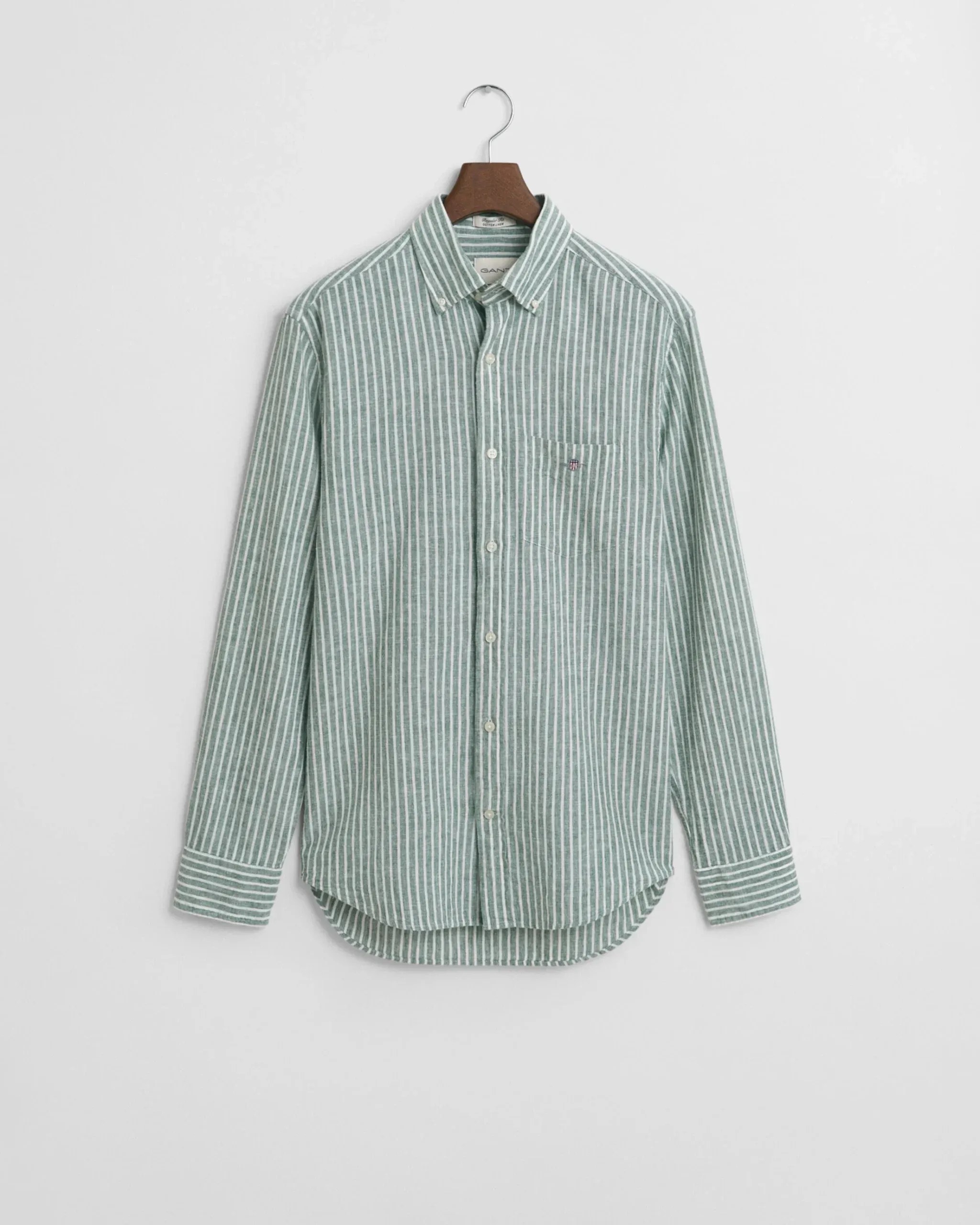 Striped Cotton Linen Shirt – Woody Green