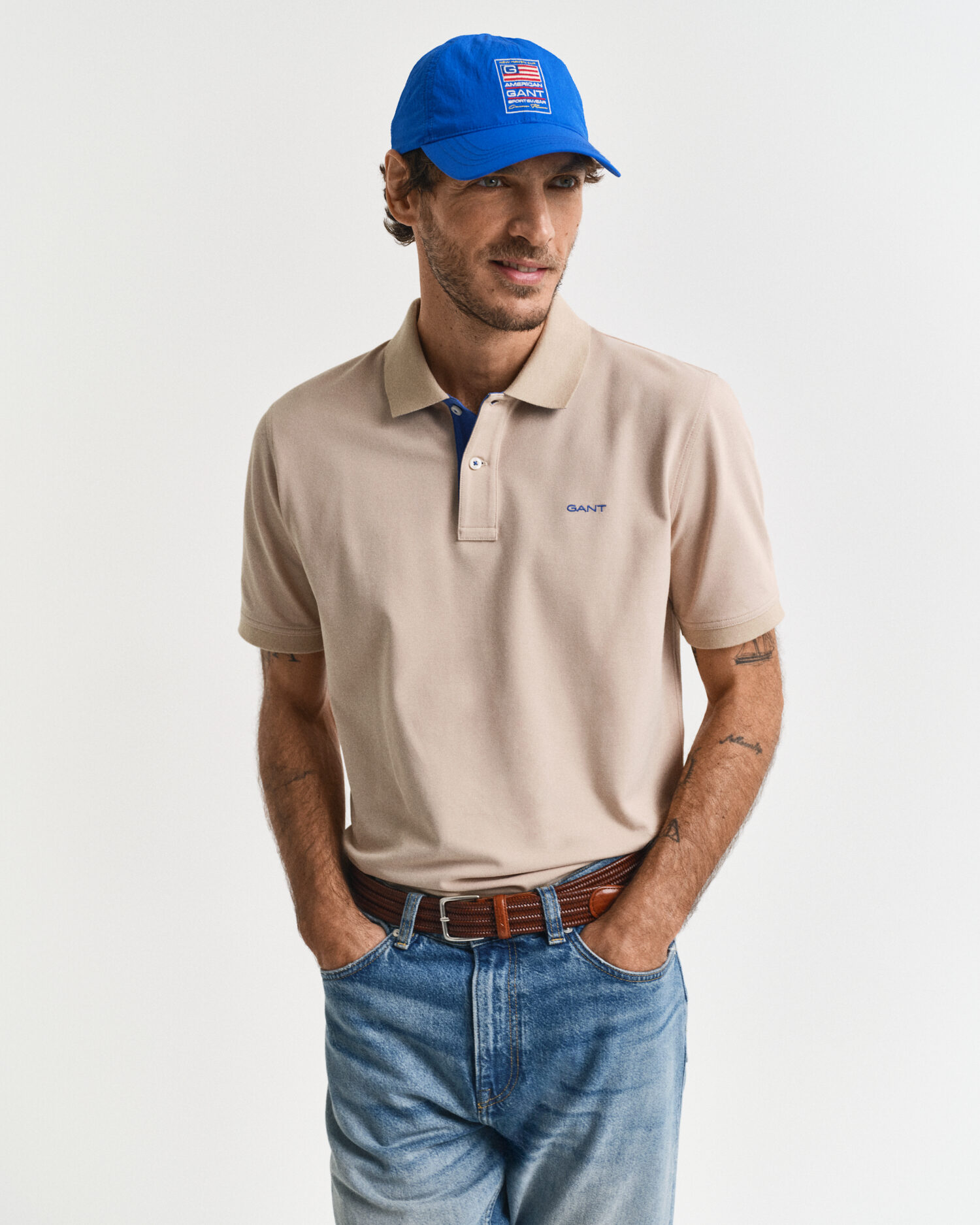 Contrast Piqué Polo Shirt – Dry Sand
