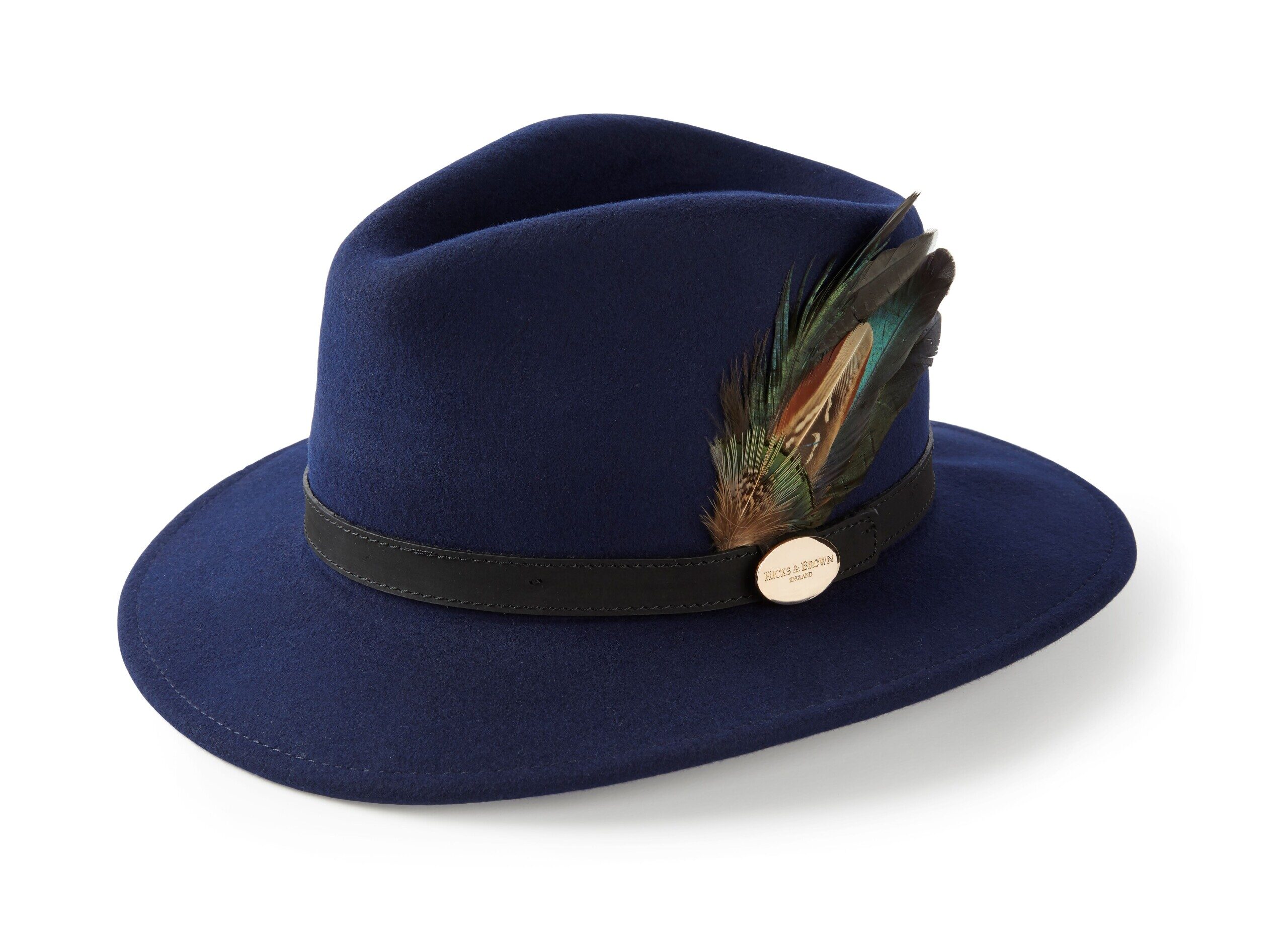 Suffolk Fedora Classic Feather – Navy