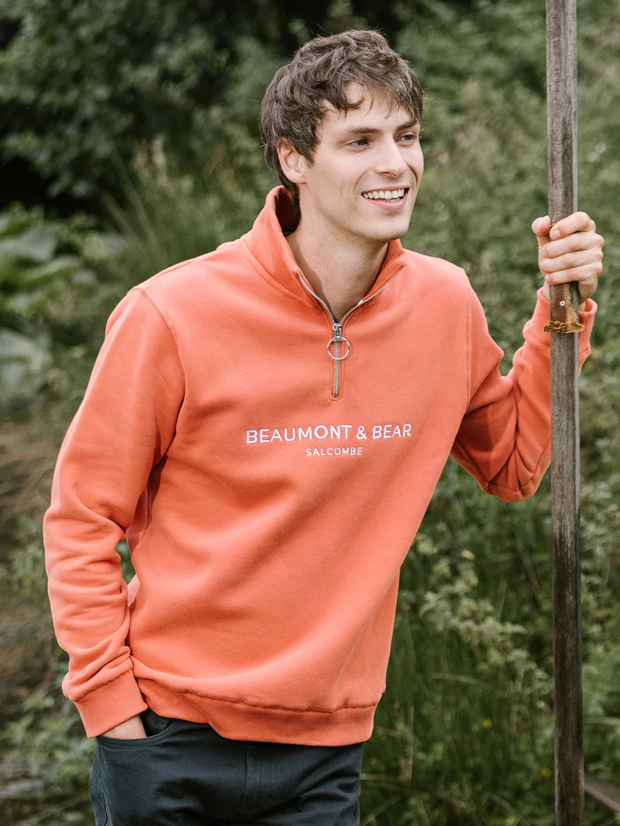 Kingswear Unisex 1/4 Zip Sweatshirt – Orange
