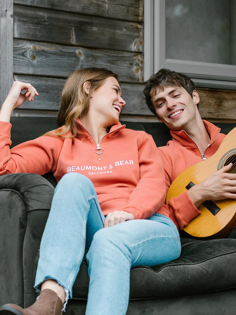 Kingswear Unisex 1/4 Zip Sweatshirt – Orange