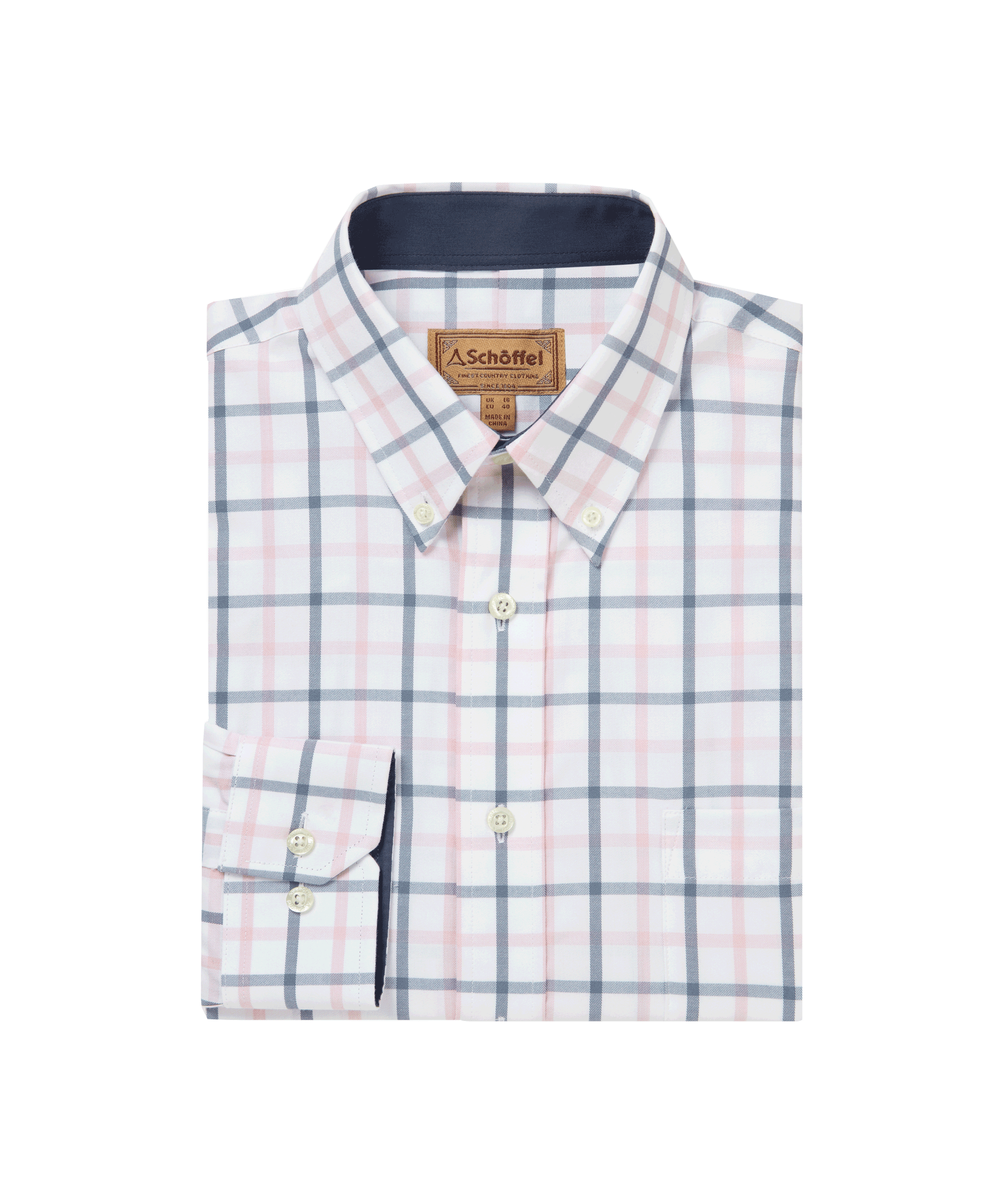 Brancaster Shirt – Stone/Blue Check