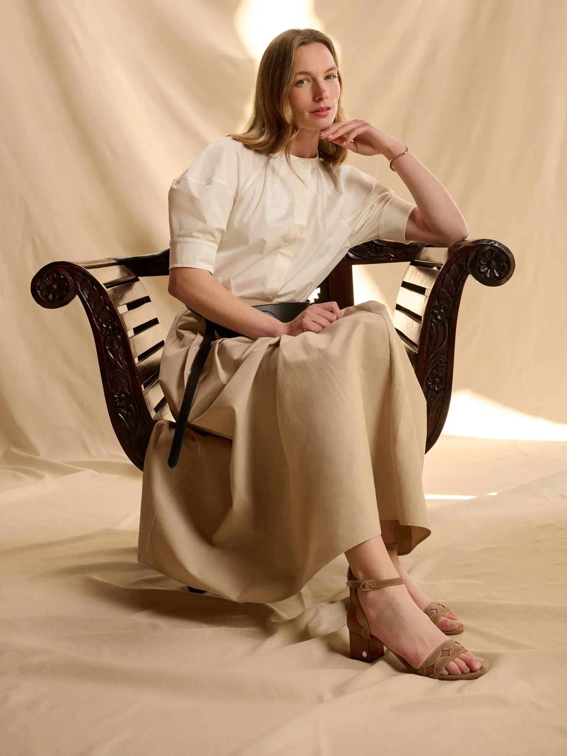 Ohio Mid Heel Sandals – Tan