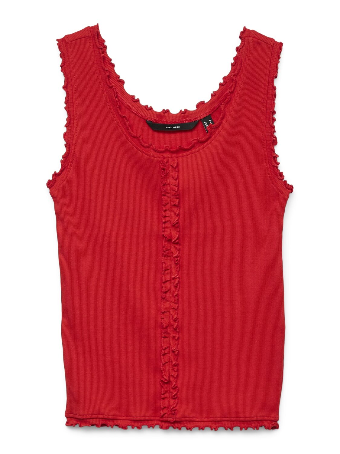 Tinna Frill Trim Vest – Fiery Red