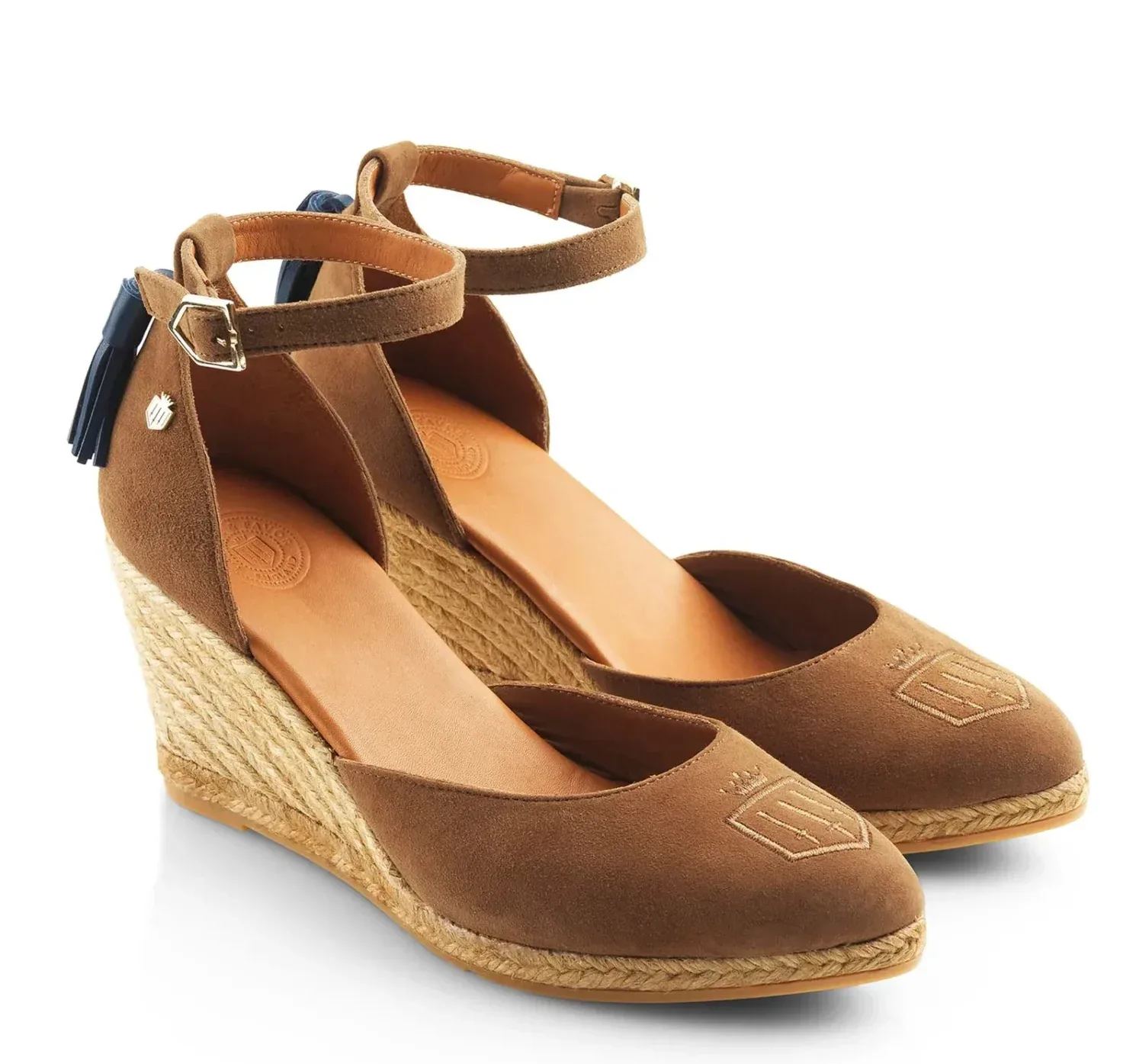 Monaco Wedge Espadrilles – Tan Suede