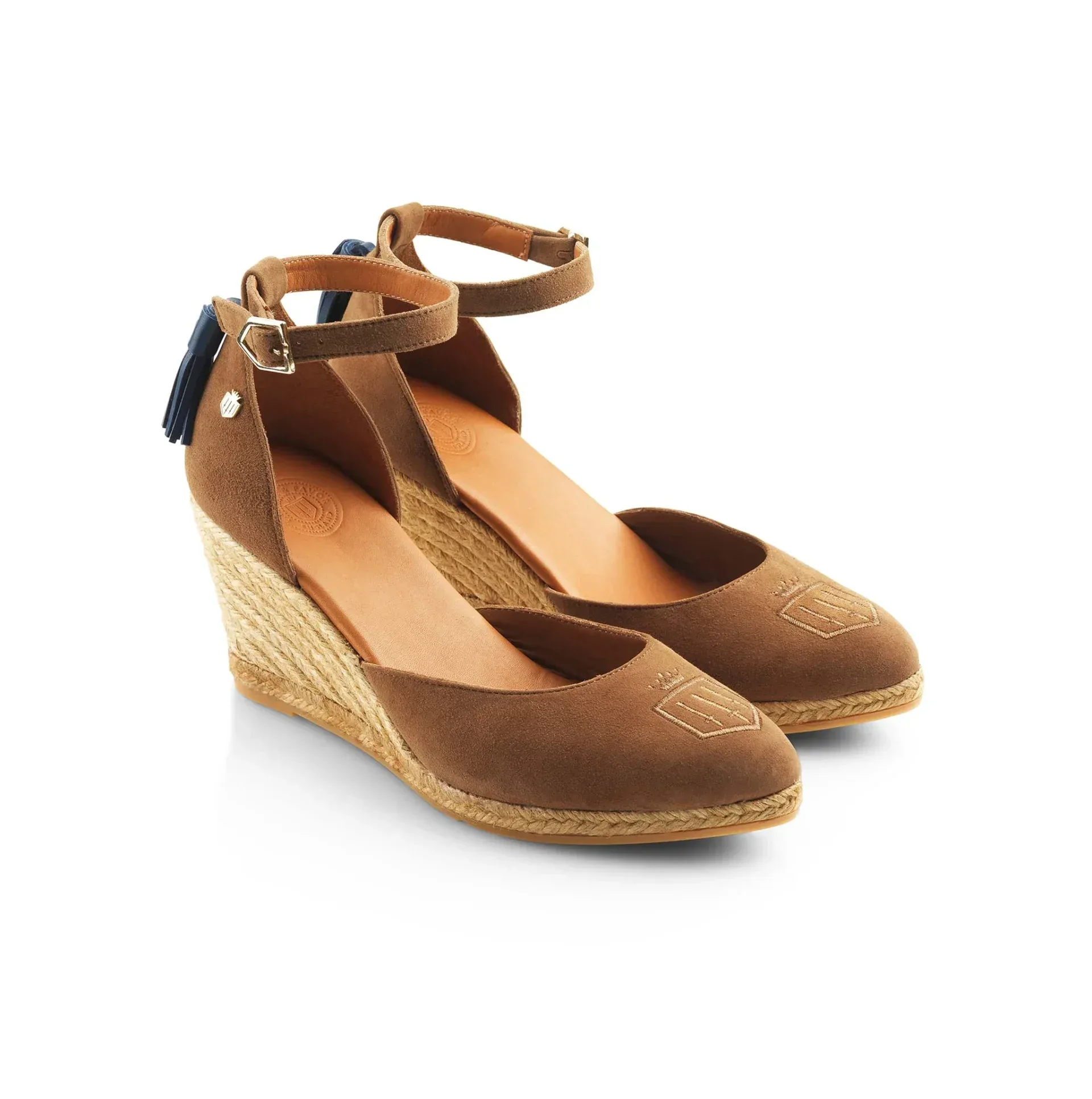 Monaco Wedge Espadrilles – Tan Suede